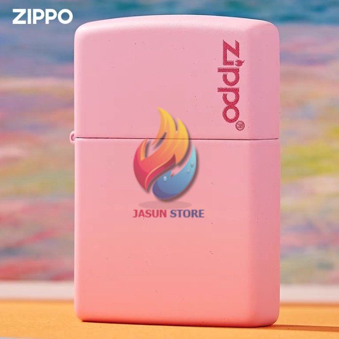 BISA COD! Korek Zippo Pink Matte Merah Muda Original Ping Sound