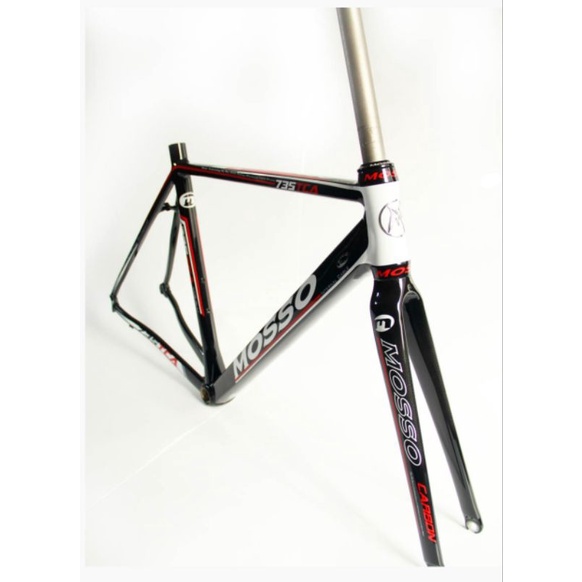 Frame Roadbike Mosso 735TCA Size 490mm Warna Hitam Merah . Rangka Sepeda Balap Road Bike 735 TCA Size Ukuran 49cm 490 mm Alloy 7005