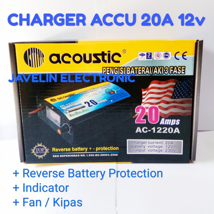 Charger Accu 12v 20A / Charger Aki 12 volt 20 Ampere