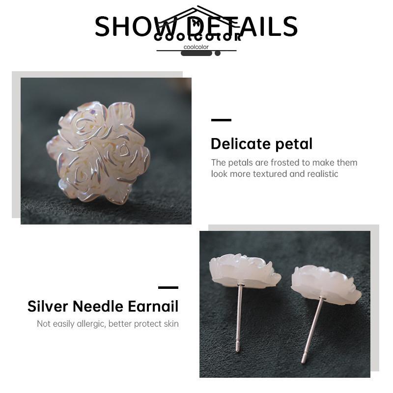 COD❤️Korea Anting Bunga S925 Korea Kecil Sepasang anting Tusuk Motif Retro  Flower Stud Earrings Vintage Fashion Impor Murah Aksesoris Ready Stock-cl