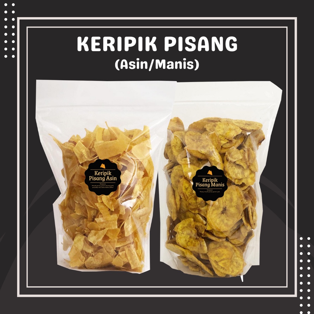 

Keripik Kripik Pisang Asin Manis (L) Camilan Cemilan Snack Kiloan Grosir