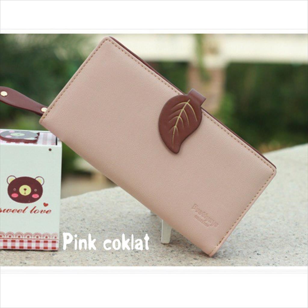 LS 078 - Wallet / Dompet Wanita Lipat Panjang fashion korea Daun