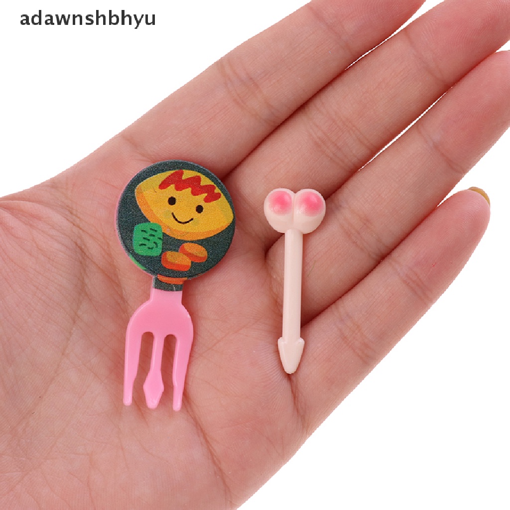 Adawnshbhyu 8/10 /24PCS Garpu Buah Mini Untuk Anak Tusuk Gigi Lunch Party Pick Dessert Fork ID