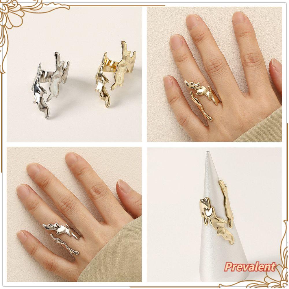 Preva Flame Ring Hadiah Cincin Wanita Cincin Logam Cincin Tidak Teratur