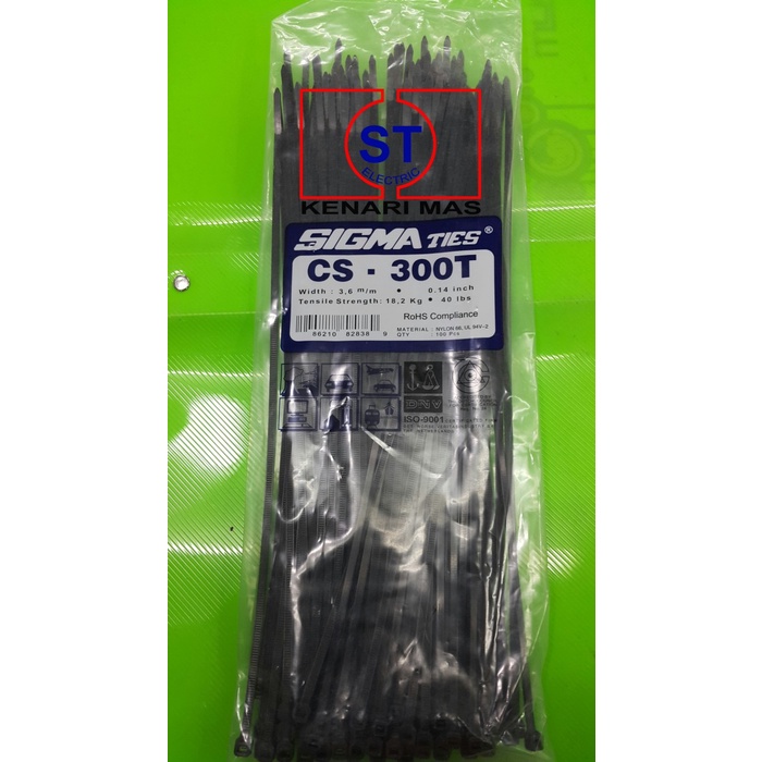 

TERUJI Kabel Ties / Kabel Tis / Cable Tie CS 300 T HITAM 30 cm SIGMA Code 1991