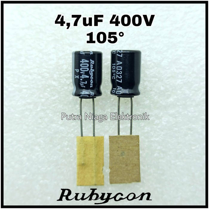 Elco 4.7uF 400V 4.7 uF Kapasitor Polar Elko 4,7uF 4,7/400Volt putr4n14 Berkualitas