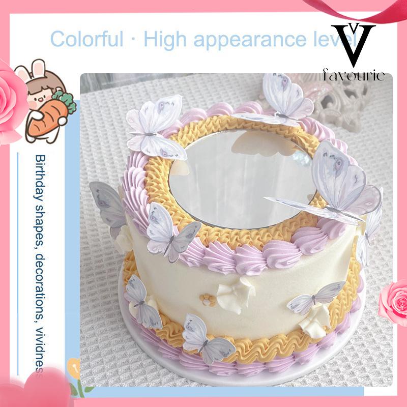 CODCake Topper Hiasan Kue kupu Kupu Butterfly Pink Ungu Biru Ulang Tahun-FA