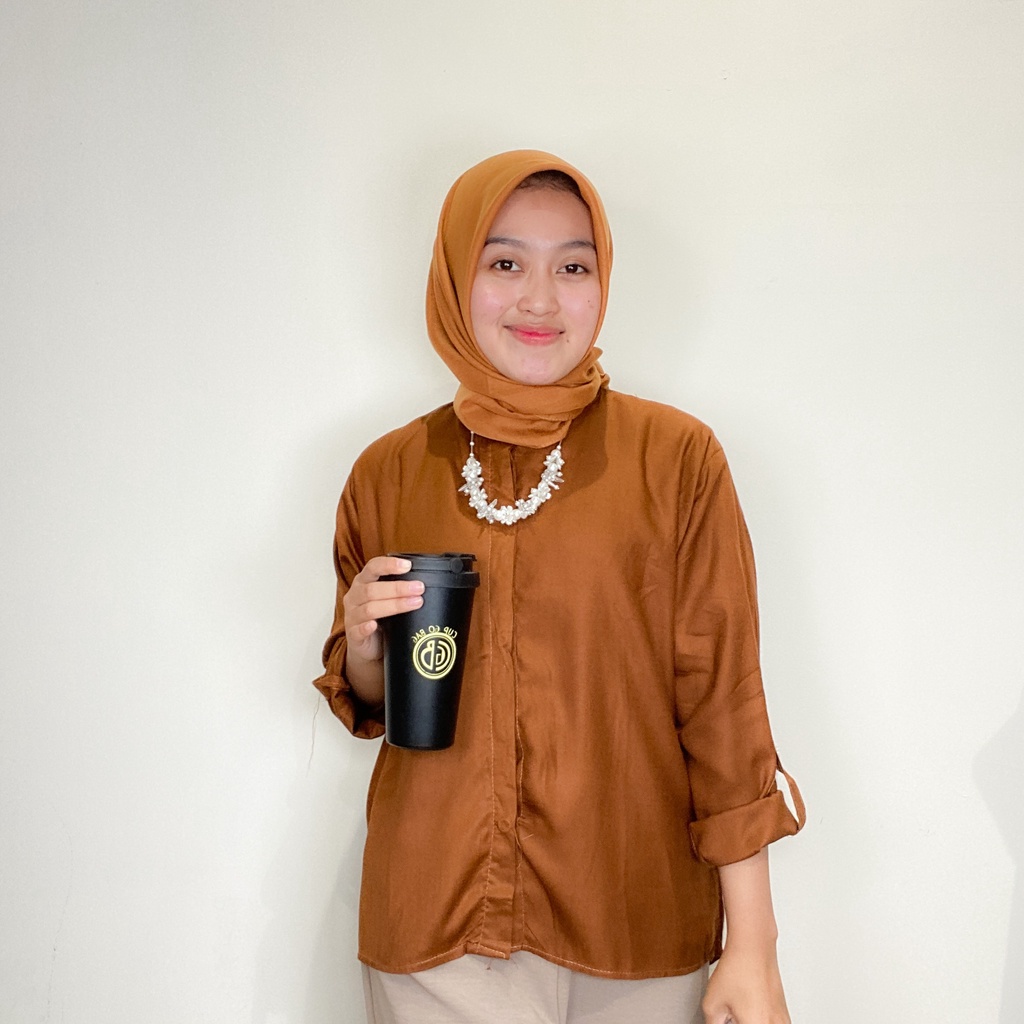 ATASAN KEMEJA WANITA BAHAN RAYON TWILL - SELLA TOP