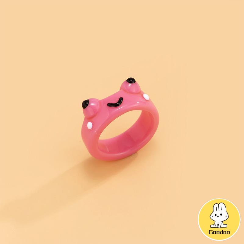 Kreatif Sederhana Sederhana Kartun Korea Lucu Cincin Katak Cincin Ekor Wanita -Doo