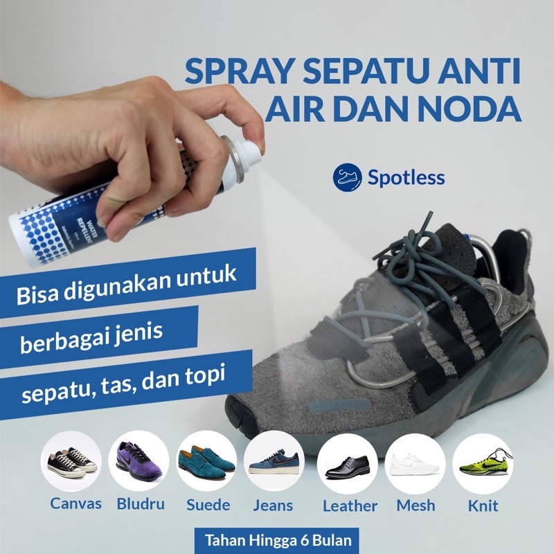 SPOTLESS Shoe Water Repellent - Spray Sepatu Anti Air dan Noda 50ml