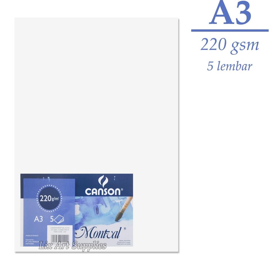 

[H-R6R] ✔] Canson Montval Watercolor Paper A3 Cold Pressed - 220 gsm - 5 sheets-banyak diminati