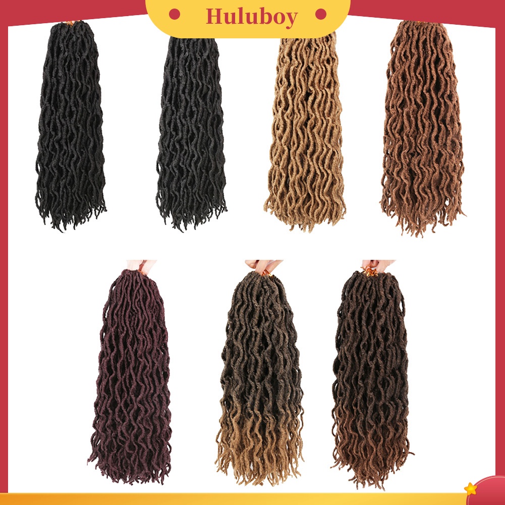 Wig Rambut Ekstensi Sintetis Model Kepang Panjang Keriting Gelombang Ukuran 45cm