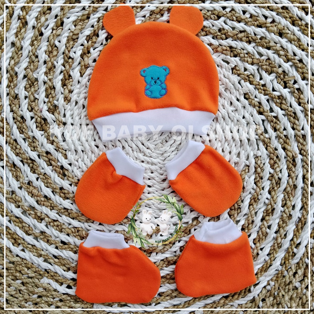 sarung tangan bayi set+sarung kaki topi bayi paket 3 in 1 sarung tangan bayi set topi bayi new boarn