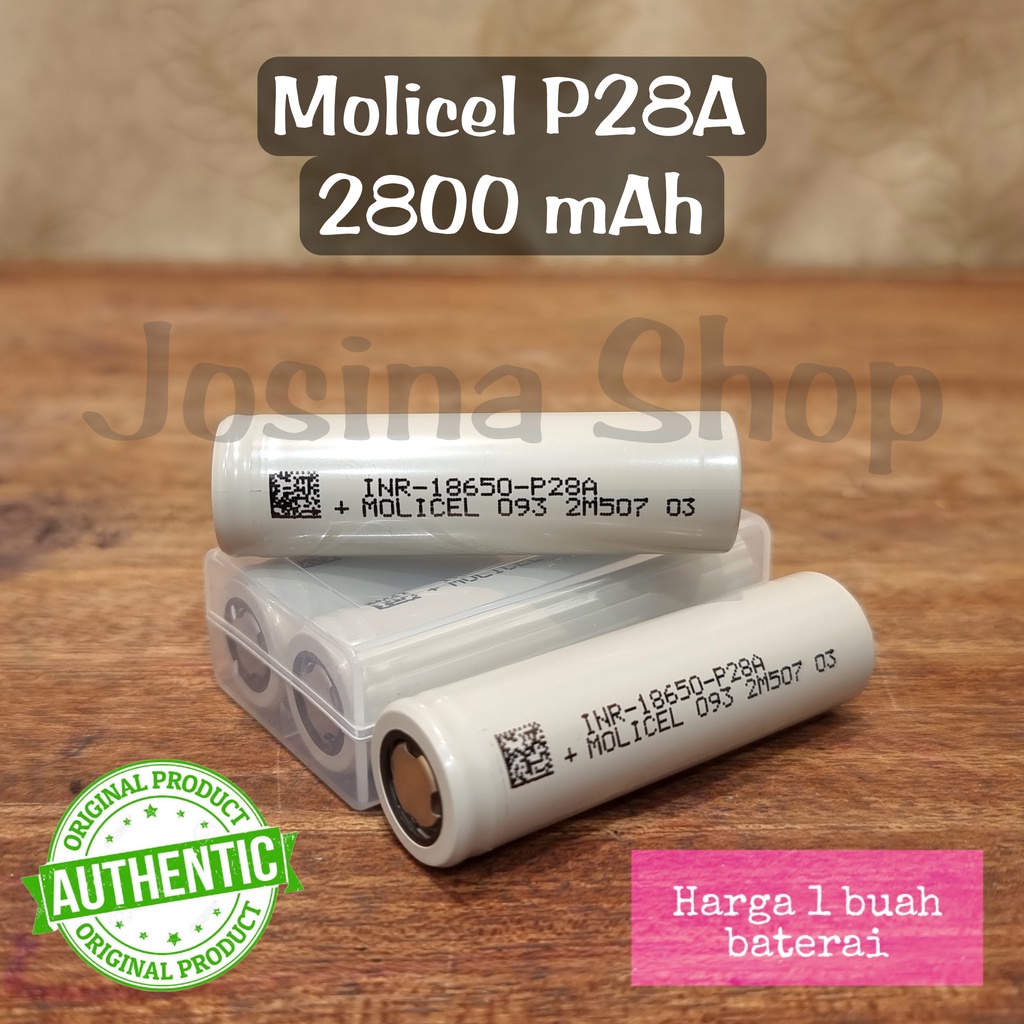 Molicel P28A 2800 mAh 35A Authentic Baterai 18650