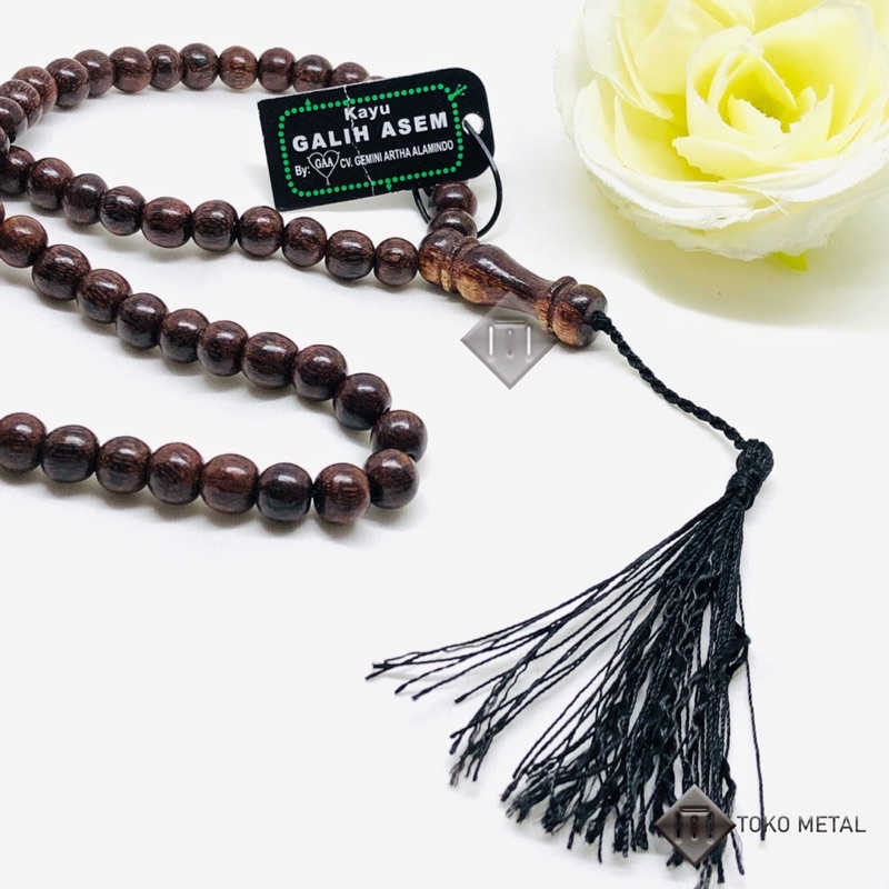 Tasbih 99 Butir Kayu Galih Asem Dm 6 mm &amp; 8 mm [ Toko Metal ]