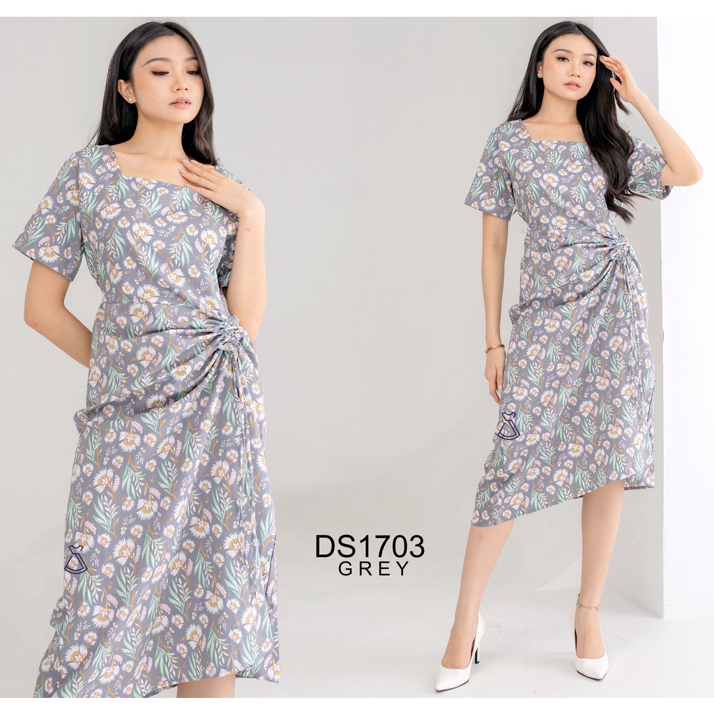 SEOLA - DS1703 - Dress Rayon Midi Casual
