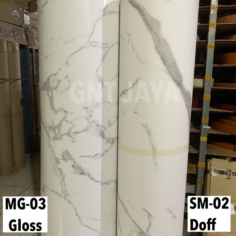 PVC SHEET MARMER PUTIH MG03 MG05 SE522 MG 03 05 SE 522 premium gloss doff dop kilap glossy white mar