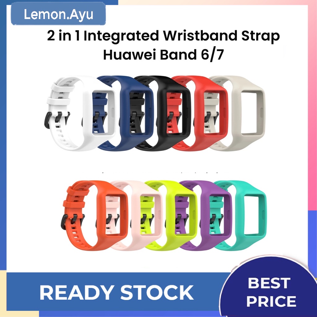 Strap 2 in 1 Integrated Wristband Honor Band 6 Silicone/TPUSoft  Strap Huawei Band 6 7