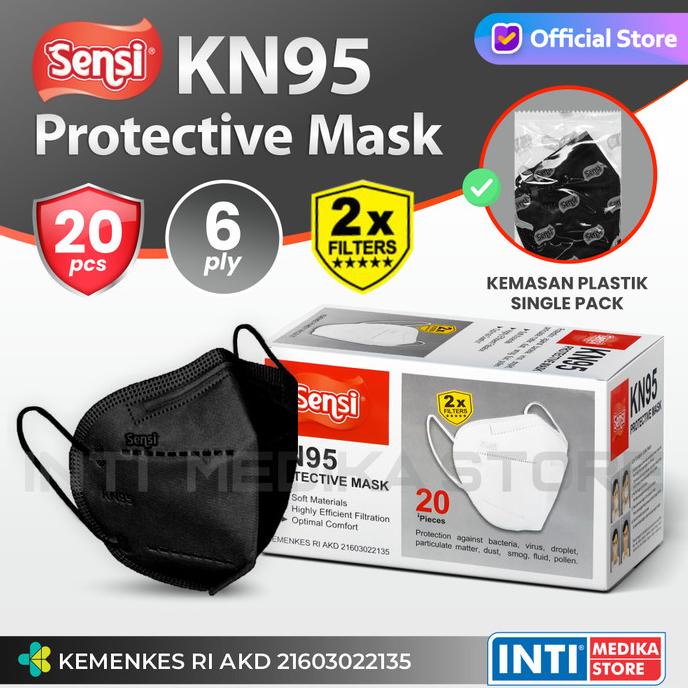 SENSI - Masker Earloop 6 Ply KN95 | Masker Sensi KN95 | Masker Medis