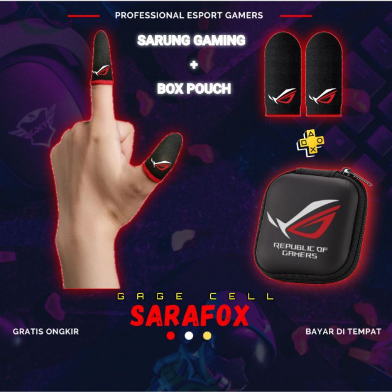 GRATIS BOX POUCH - ROG SARUNG TANGAN JEMPOL GAME ANTI KERINGAT FINGER SLEEVE PREMIUM