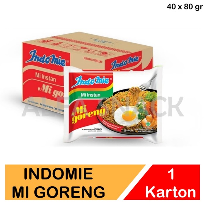 

Mie Instan Indomie Mi Goreng Kemasan Karton (40 pcs x 80 gram)