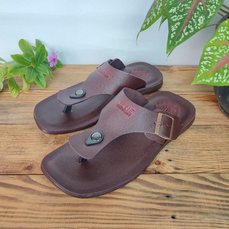 Sandal pria kulit asli original model jepit