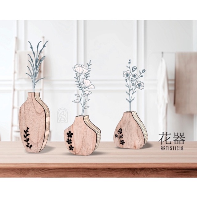 ARTISTIC18 AESTHETIC VASE JAPAN DESIGN - VAS BUNGA / PAJANGAN MEJA / HIASAN KAMAR AESTHETIC