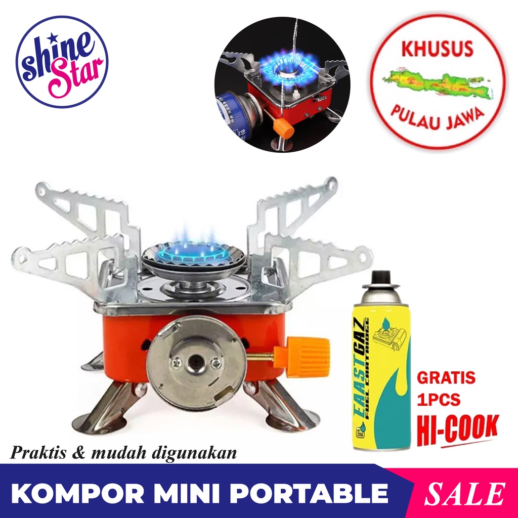 SHINE STAR - [ Free 1 Tabung Gas Hi Cook + Tas ] Kompor Gas Camping Mini Portable Stove Mini Alat Masak Gunung