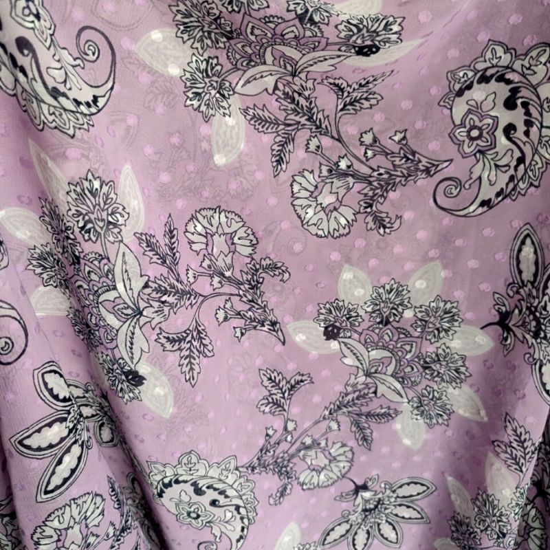 Kain Bahan Ceruty Ceruti motif bunga kekinian Dzc-26 | ceruty rubiah motif - kain tunik - Bahan Fash