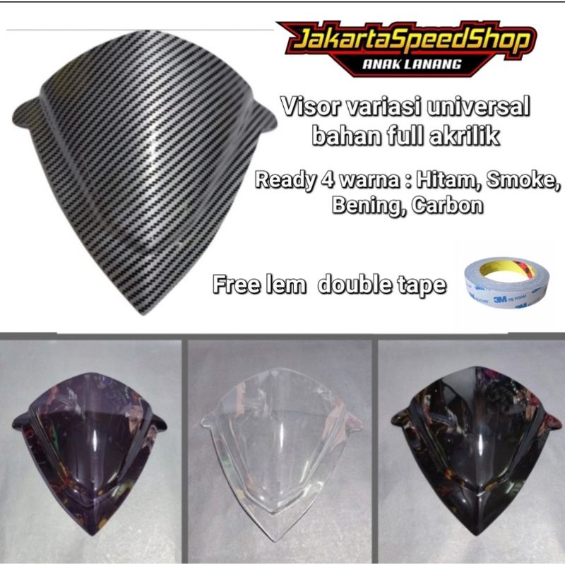 Visor universal bahan akrilik pnp vario 125 150 new led free lem 3m double tape perekat