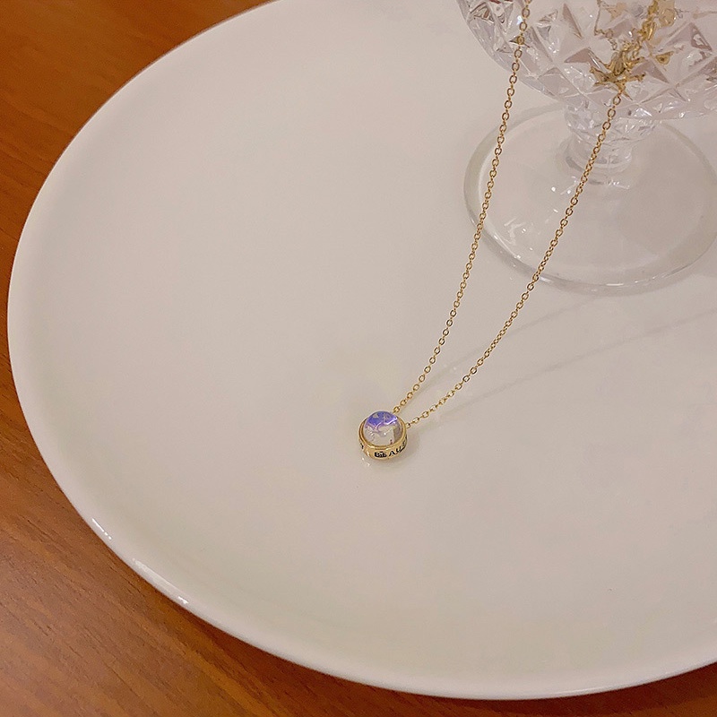 Mewah Mimpi Biru Baja Titanium Kalung Wanita Fashion Choker Necklaces