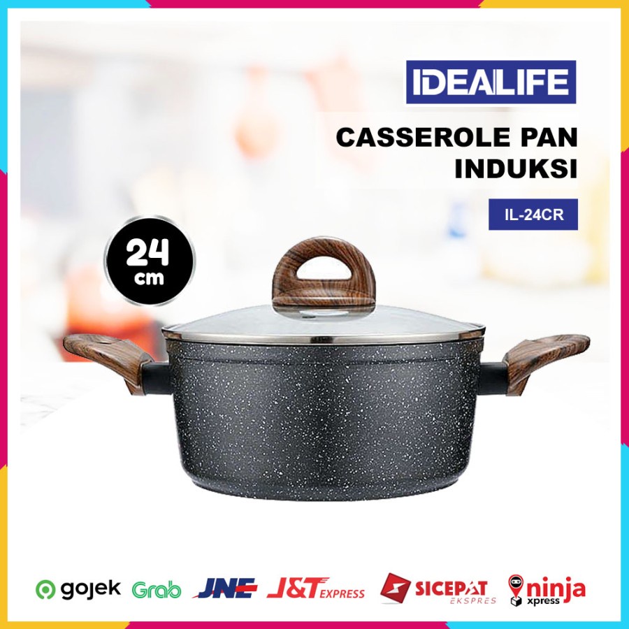 IDEALIFE IL-24CR - Casserole Cookware - Panci Casserole (24cm)