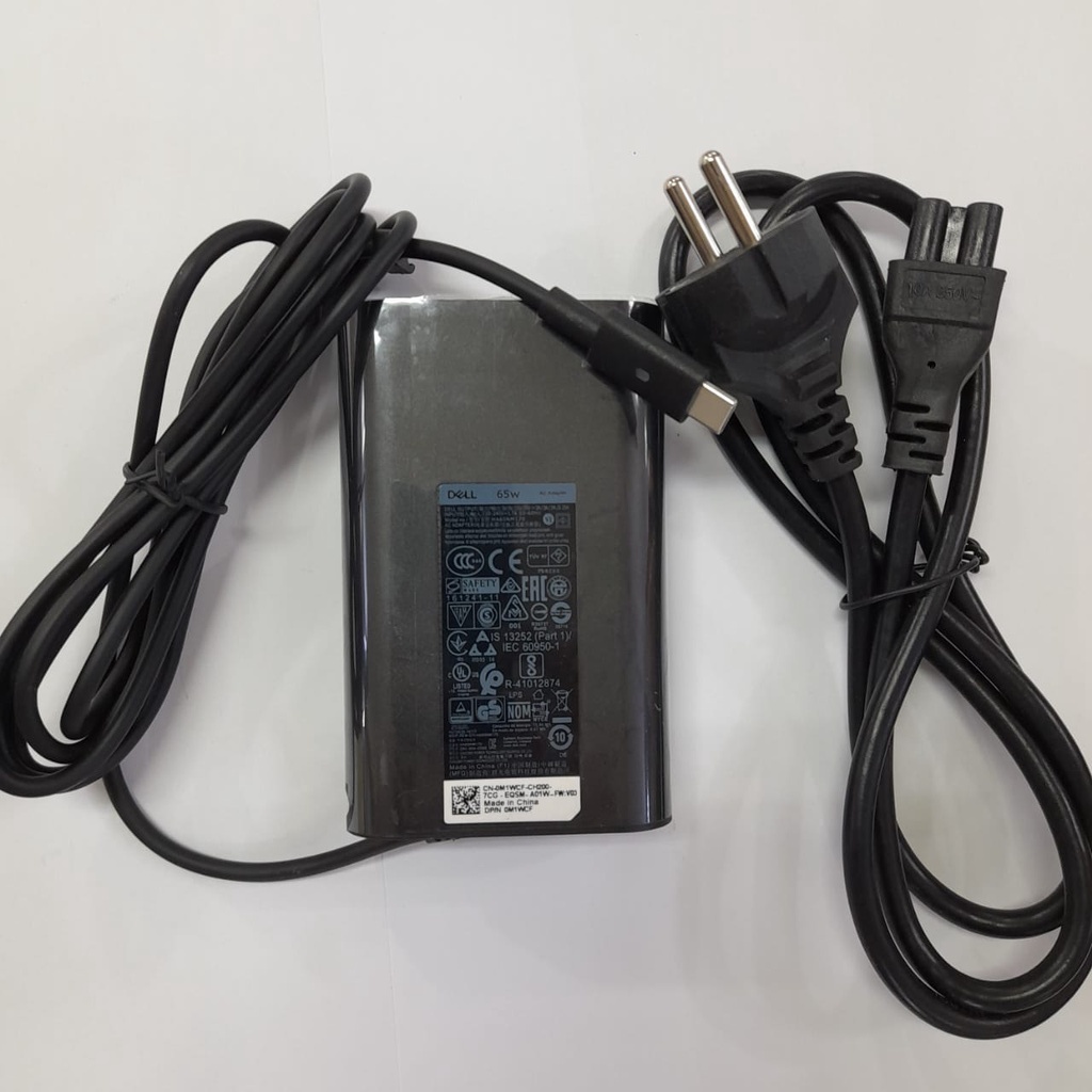 Adaptor Charger CASAN LAPTOP DELL 3.25a 65w 65watt USB Type-C LATITUDE 5280 5285 5289 5480 LA65NM130 XPS 9370 12-7275 13-7370 7350