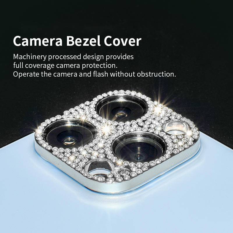 IPHONE Bling Glitter Berlian Imitasi Kamera Lensa Metal Film Pelindung Untuk Iphone14 11 12 13 Pro Max Mini Plus Berlian Mengkilap Ring Lensa Cover Untuk Iphone14Plus