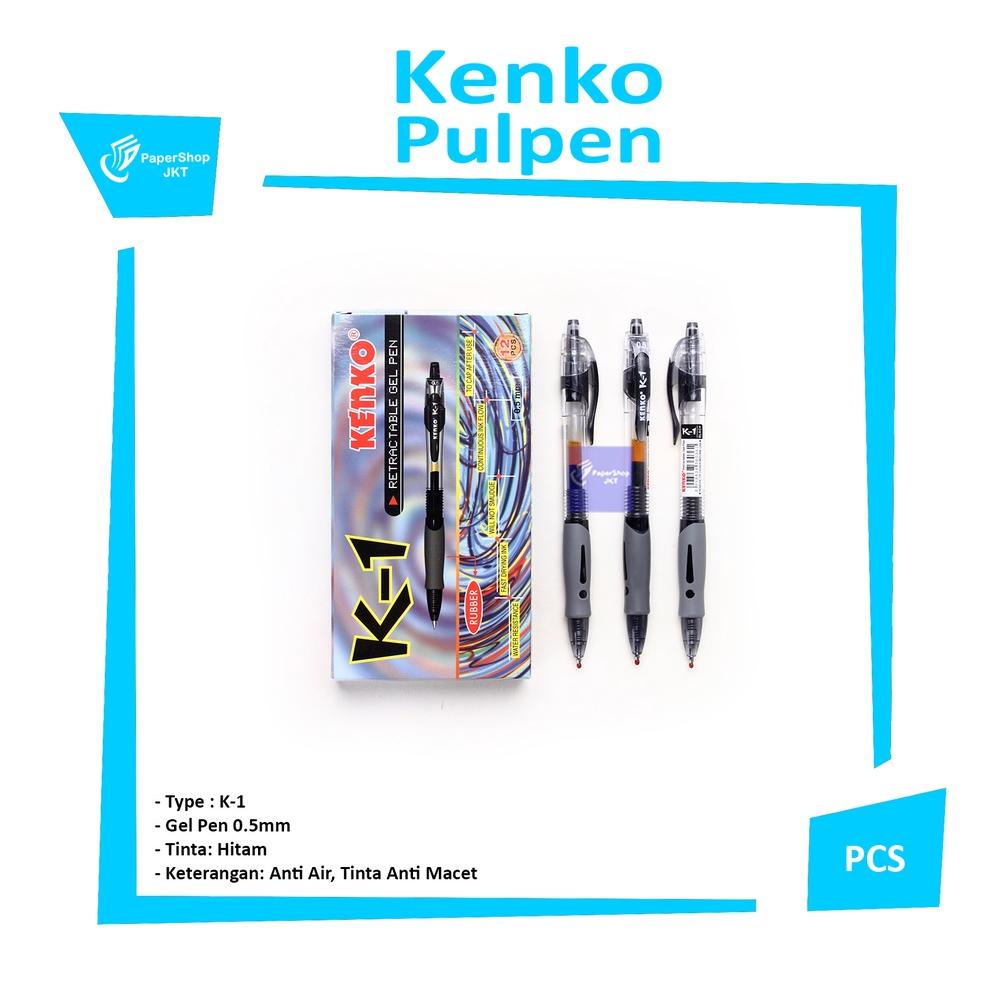 

KENKO - K-1 HITAM - BIRU PULPEN BOLPEN BALL POINT GEL PEN 0.5MM - LUSIN TERLARISS...,,,,,
