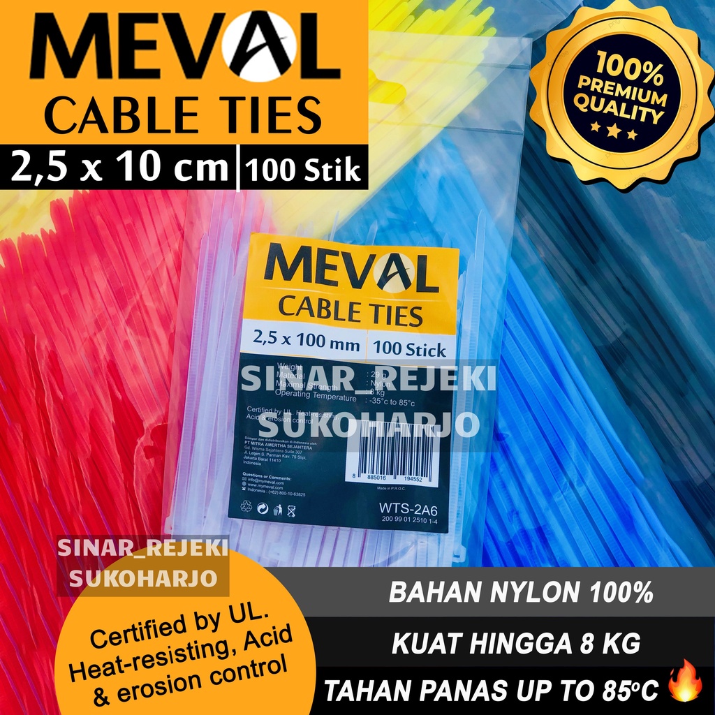 MEVAL Kabel ties Cable tie 2.5x100MM /10CM 2.5