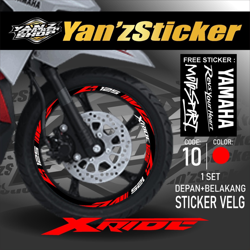 Aksesoris Stiker Cutting Sticker List Velg Motor Yamaha Xride 125 Lis Pelek Velk Variasi Set Depan B