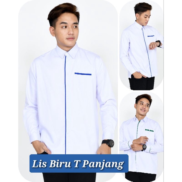 seragam putih ASN tangan pendek panjang/baju Menkes warna putih/baju dinas wanita pria murah/kemeja dinas wanita custom bordir