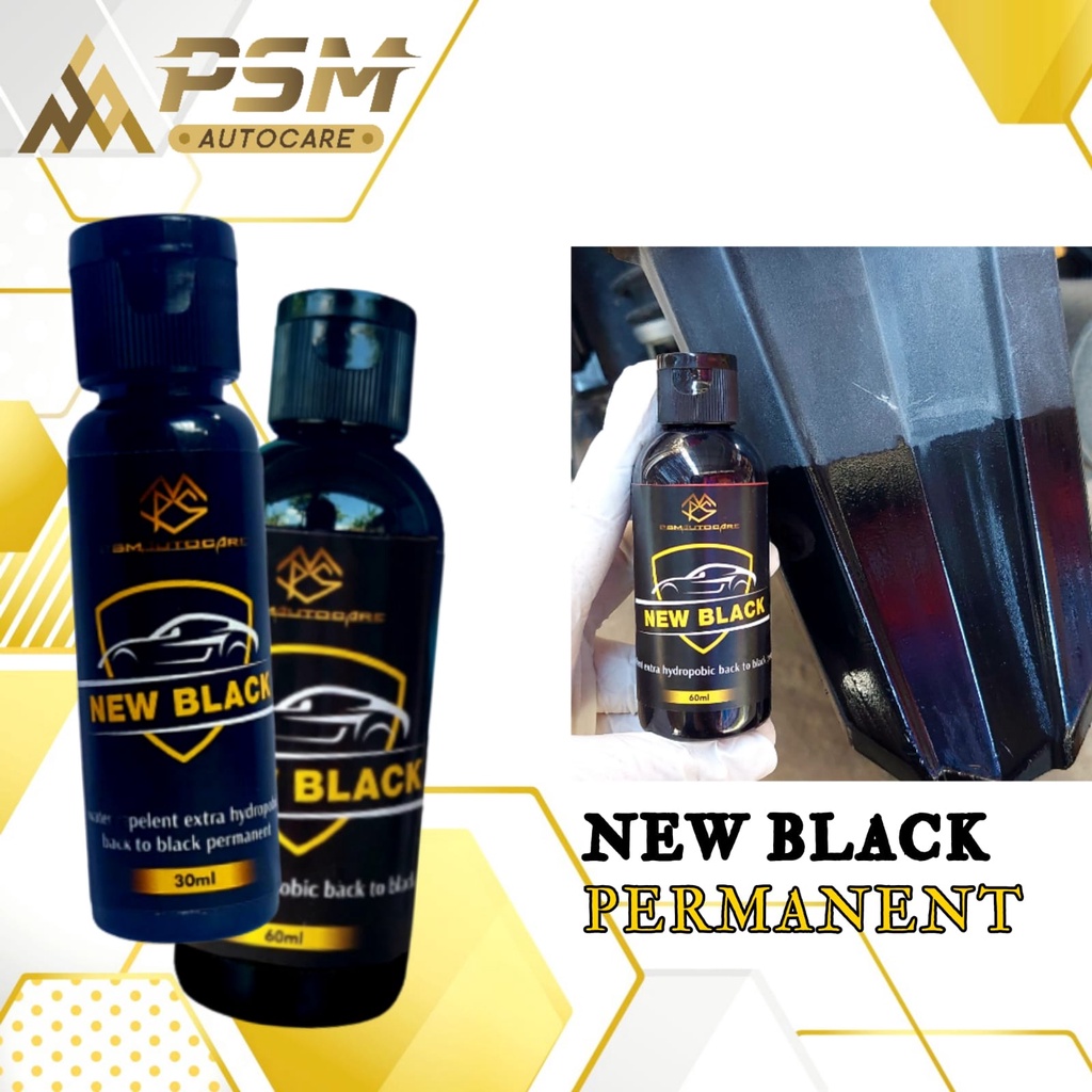 GLOSSY BLACK Premium 60ml, Penghitam Body Motor / Mobil Permanen daya tahan 3bln
