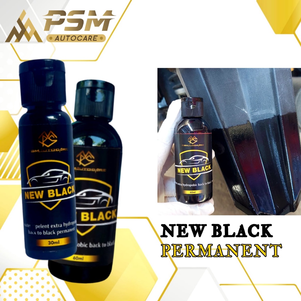 GLOSSY BLACK Penghitam Body Motor / Mobil Permanen 60ml