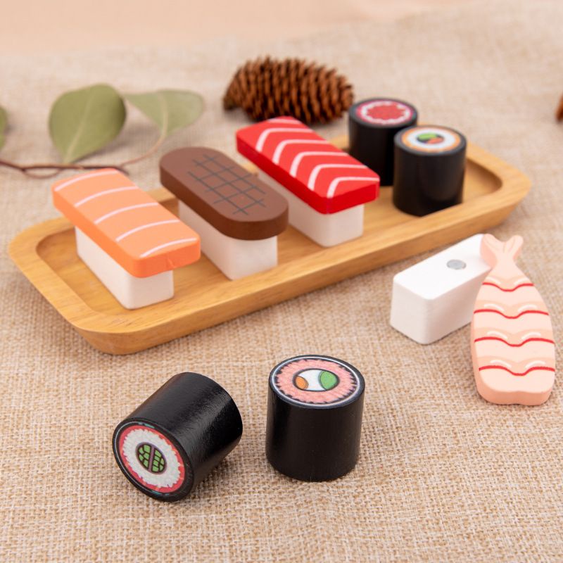 WOODEN SUSHI SET MAGNET-MAINAN SUSHI KAYU-MAINAN EDUKASI