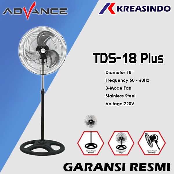 Advance TDS-18 TDS18 PLUS Kipas Angin 3in1 3 in 1 18 inch