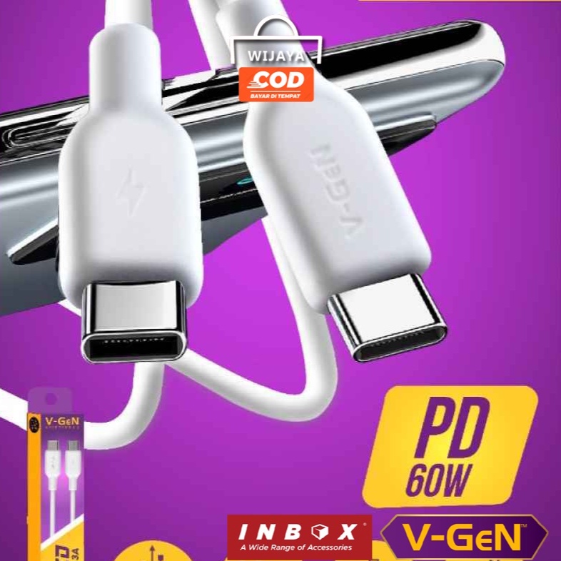 Kabel Data USB V-GeN VCB-32 Type C to Type C 3A POWER DELIVERY 60 WATT ORIGINAL