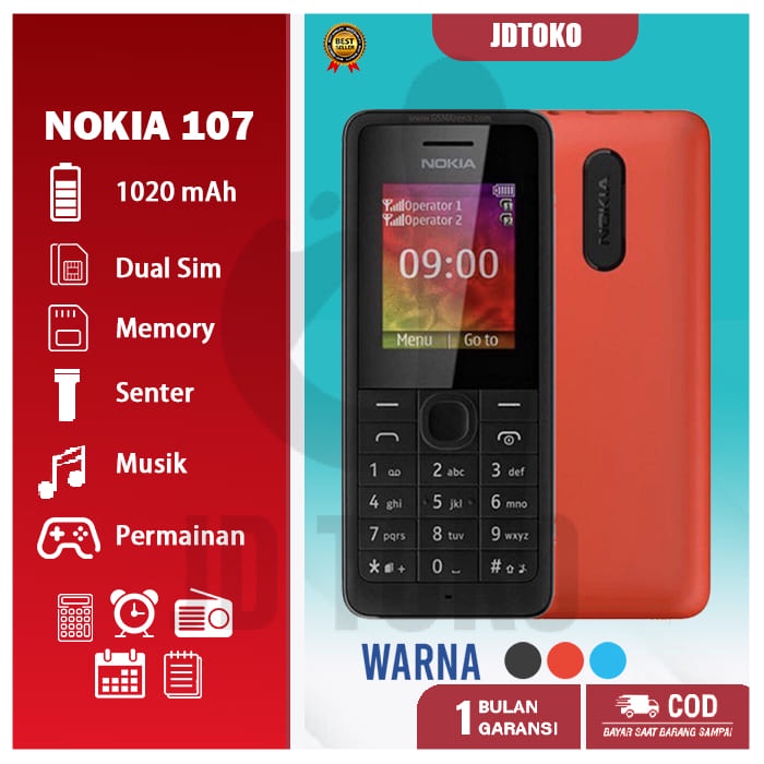 Nokia Jadul Murah Nokia 107 HANDPHONE Nokia 107