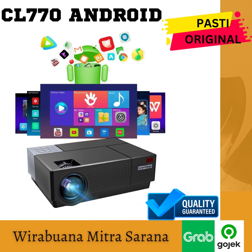Proyektor Cheerlux Cl770 Android 4000 Lumens Projector Full HD 1080P - CL770 ANDROID