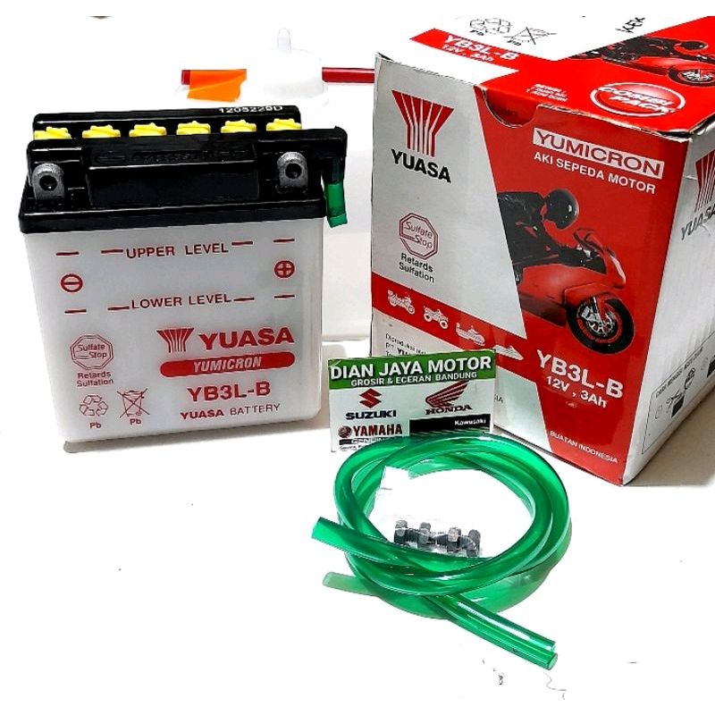 Aki Motor Ninja R150 Original Yuasa YB3L-B GM3.3 12V-3AH Aki Basah Yamaha RXK RX King Ninja Satria 2
