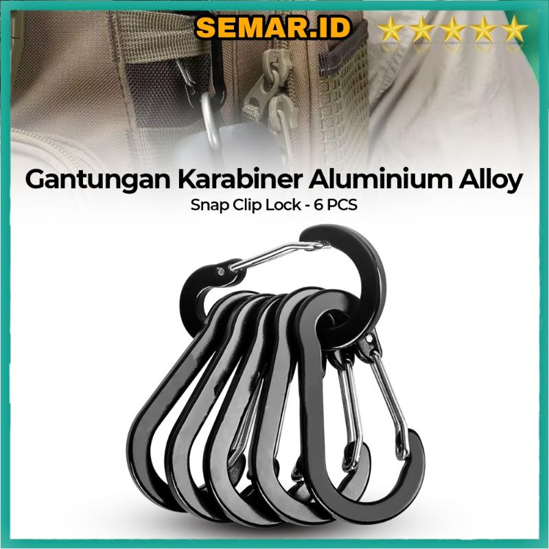 Gantungan Karabiner Aluminium Alloy Snap Clip Lock 1 PCS - CC1 - Black