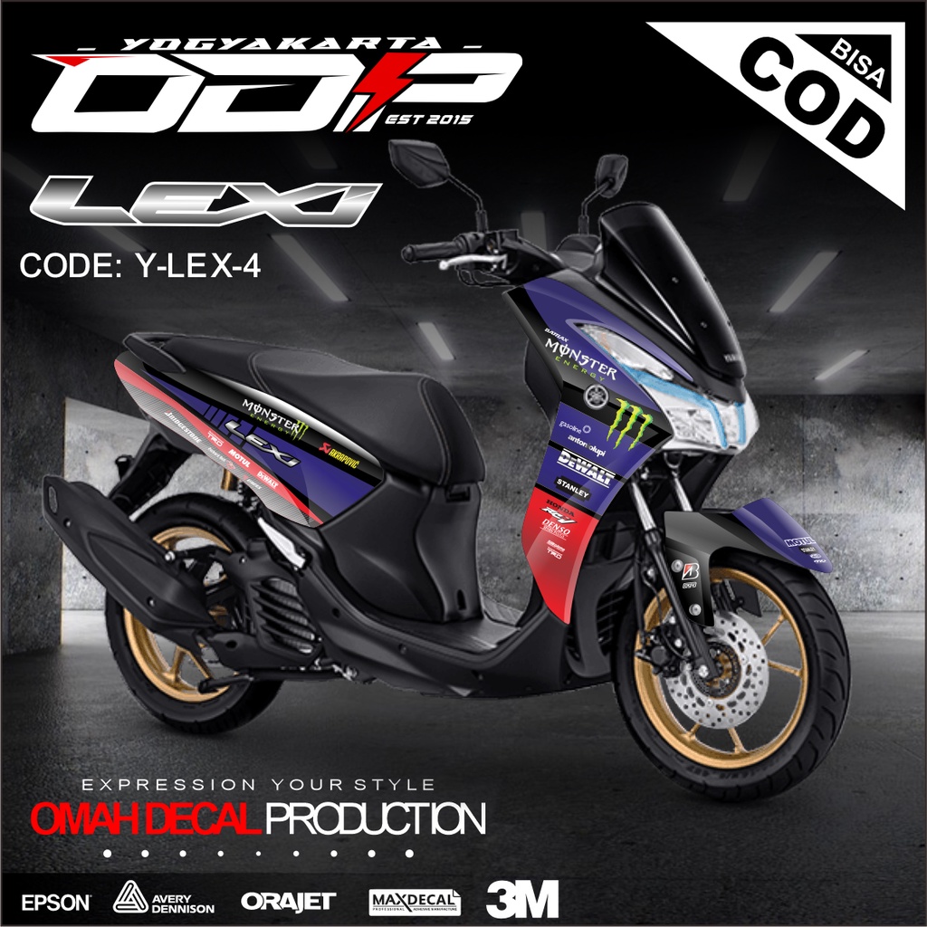 DECAL LEXI FULL BODY VARIASI AKSESORIS STIKER DEKAL STRIPING YAMAHA NEW LEXI 2020 STICKER MOTOR MOTI