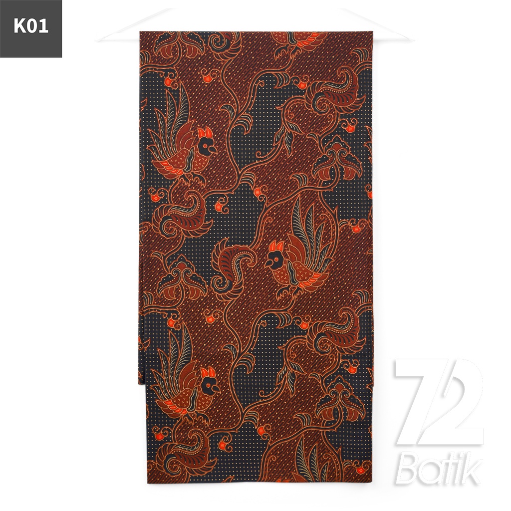 KAIN BATIK KATUN Premium Motif Burung Murai Warna Ungu 723051 Cap 72IL Jarik Jarit Samping Kebat Panjang Batik Katun Modern Premium Bahan Seragam Batik Pernikahan Kantor Keluarga Murah Kamen Jadi Batik Bali Lembaran