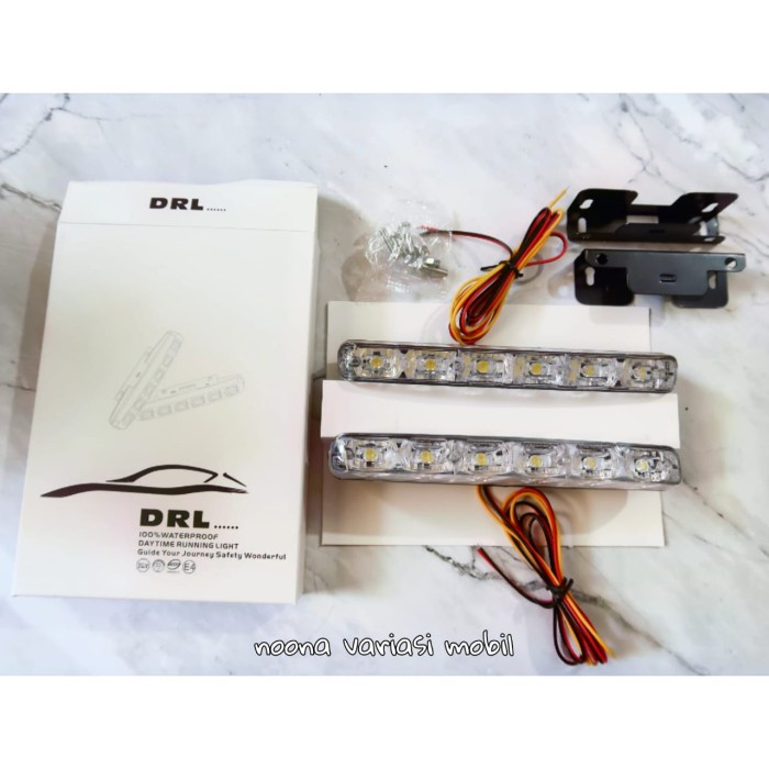 lampu drl 3 kabel plus sein riting 6 mata LED universal isi 2 murah